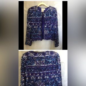 Papell vintage evening Sequins beaded jacket/blazer